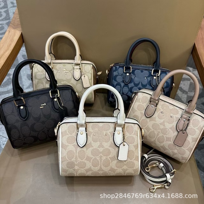 Original Big-Name Bag Rowan Mini Pillow Boston Bag C Classic Satchel Crossbody Genuine Leather Women's Bag