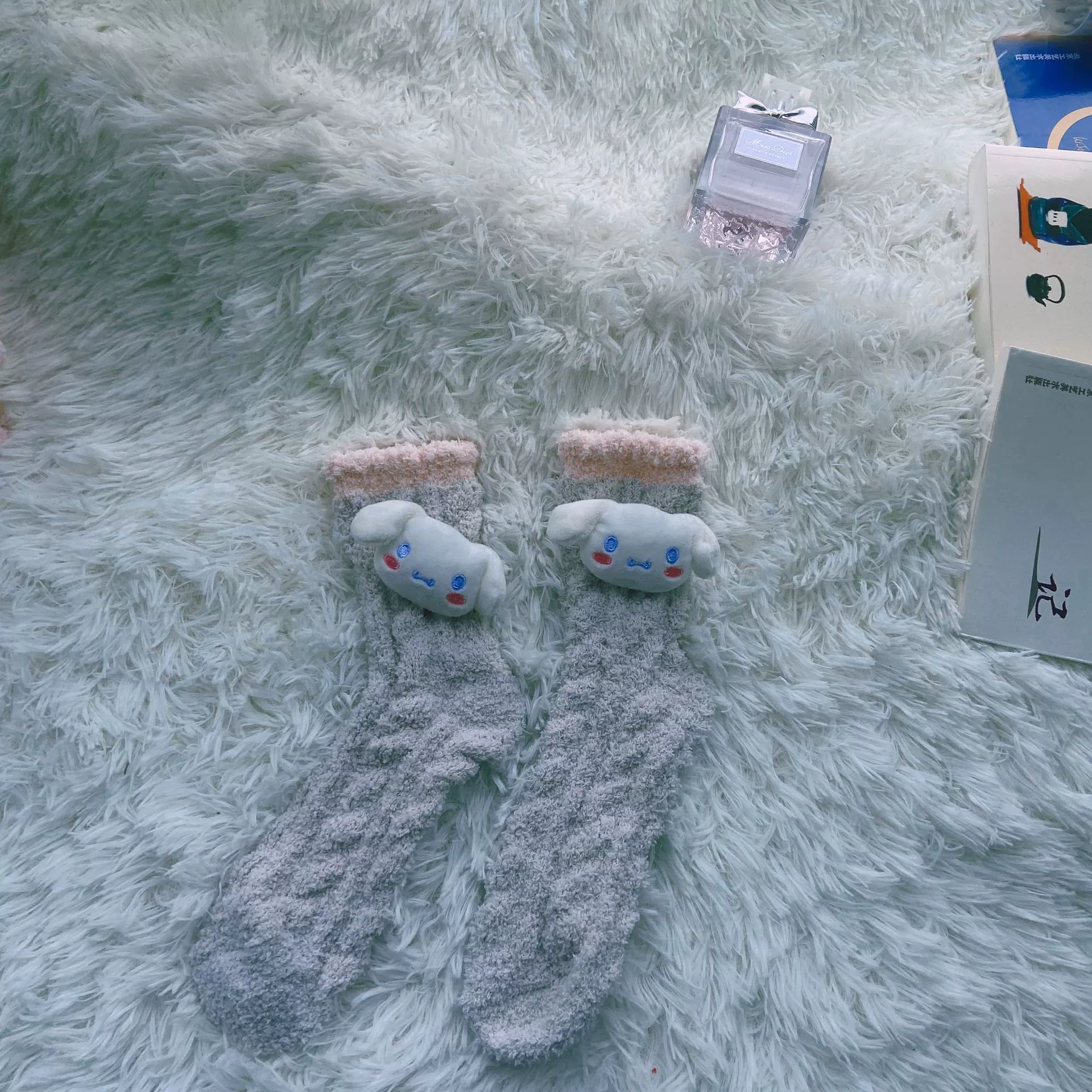 Бренд коралловый бархат белые мультяшные носки, стиль Лолита, Cinnamoroll