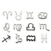 Metal zodiac signs, accessory, earrings, necklace and bracelet, pendant, European style