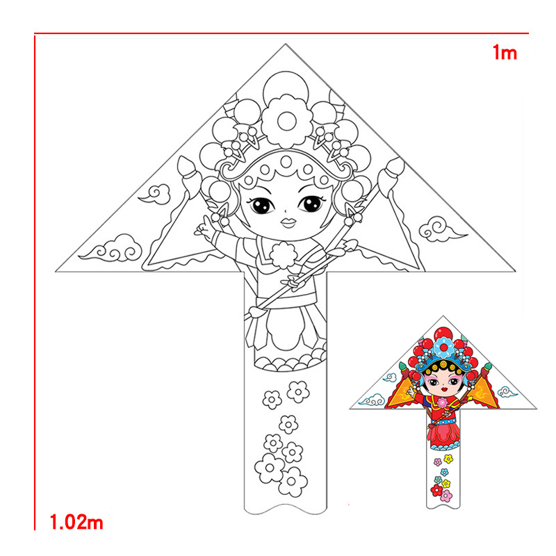 空白填色风筝儿童风筝手工制作空白自制手彩绘填色涂鸦绘画风筝详情28