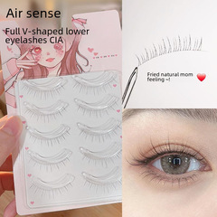 甜酷漫畫貓耳！霏汐純欲惡細梗柔軟V型透明梗媽生一片式仿真睫毛