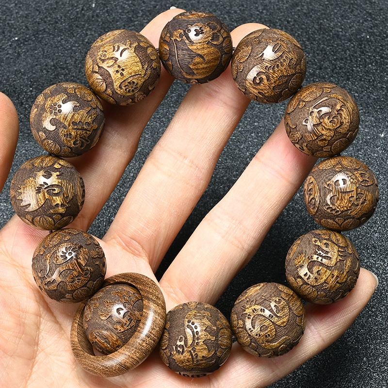 金糸檀木沈水2.5 2.0手串男女カップルのアクセサリー108ブレスレット仏珠ブレスレット卸売り|undefined