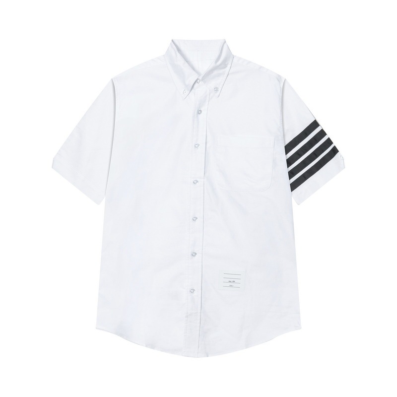TB JL shirt fashion brand short sleeve summer single sleeve four white stripes white shirt casual men and women same style in stock wholesale TB JL shirt fashion brand short sleeve summer single sleeve four white stripes white shirt casual men and women same style in stock wholesale