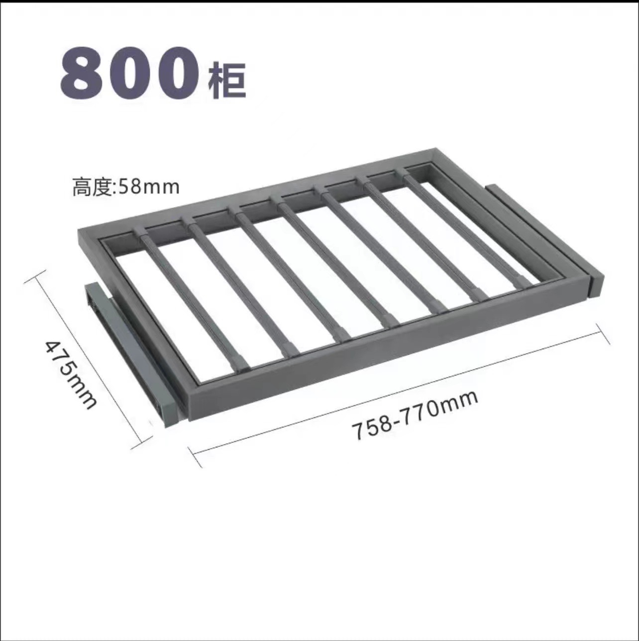 Perchero multifuncional extraíble para pantalones para armario, cesta extraíble retráctil con amortiguador para almacenamiento y pinzas para pantalones.