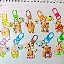 卡通亮面卡皮巴拉树脂钥匙扣链公仔挂件手机链挂饰车饰发夹手机壳