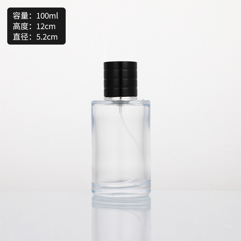 Botella de perfume de vidrio de alta calidad de 50ml botella vacía de marca con botella de aerosol de aceite esencial botella de cosméticos