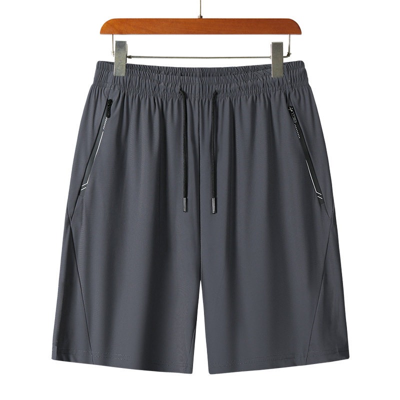 Pantalones cortos para hombres de verano delgados pantalones de secado rápido de seda deportiva coreana de tamaño grande pantalones transpirables