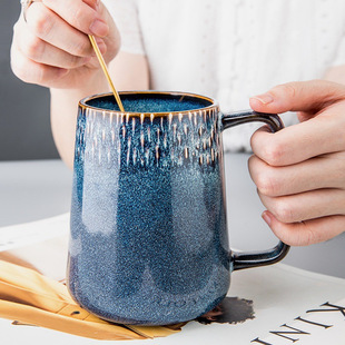European Style Large Capacity Ceramic Water Cup Household Couple Mug Large Size Nordic Vintage Coffee Cup Large Free Shipping Home