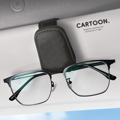 Car Glasses Clip/Bill Clip Dual-Use Sunglasses Car Hanging Glasses - black-solid-color