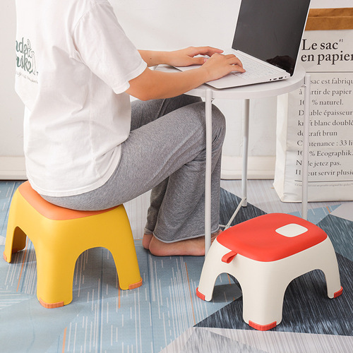 Plastic children's bench bathroom anti-slip shower bench living room low stool home adult shoe-changing bench baby small chair