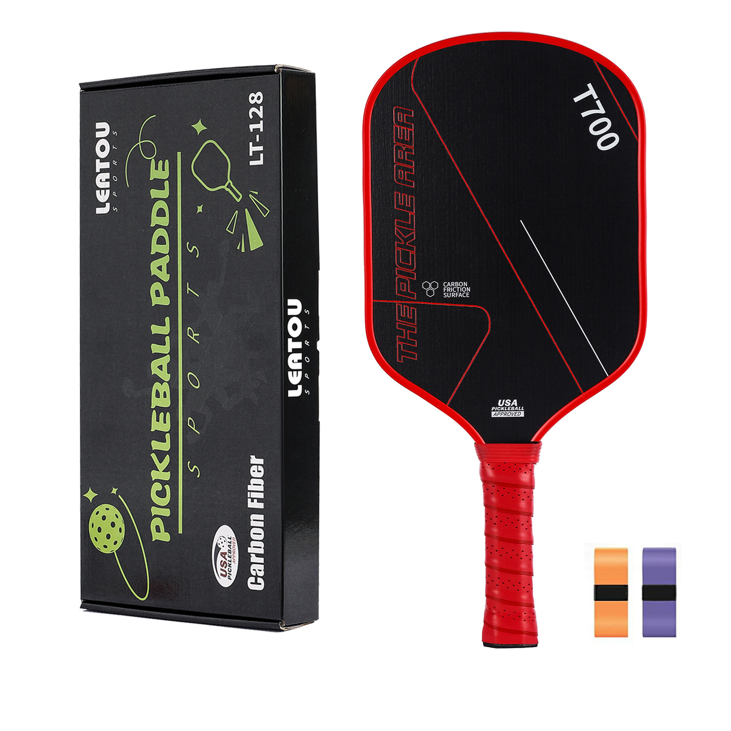 Cold-Pressed Full Carbon Fiber T700 Pickleball Racket 16mm Fine Frosted Rough Surface Competition Special Pickle Paddle Color Box