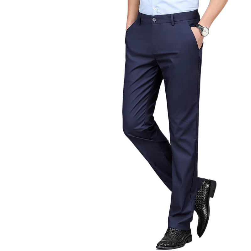 Una pieza de pantalones de hombre de alta elasticidad clase B comercio electrónico en el extranjero comercio electrónico de mediana edad y ancianos pantalones casuales de negocios pantalones papá image 5