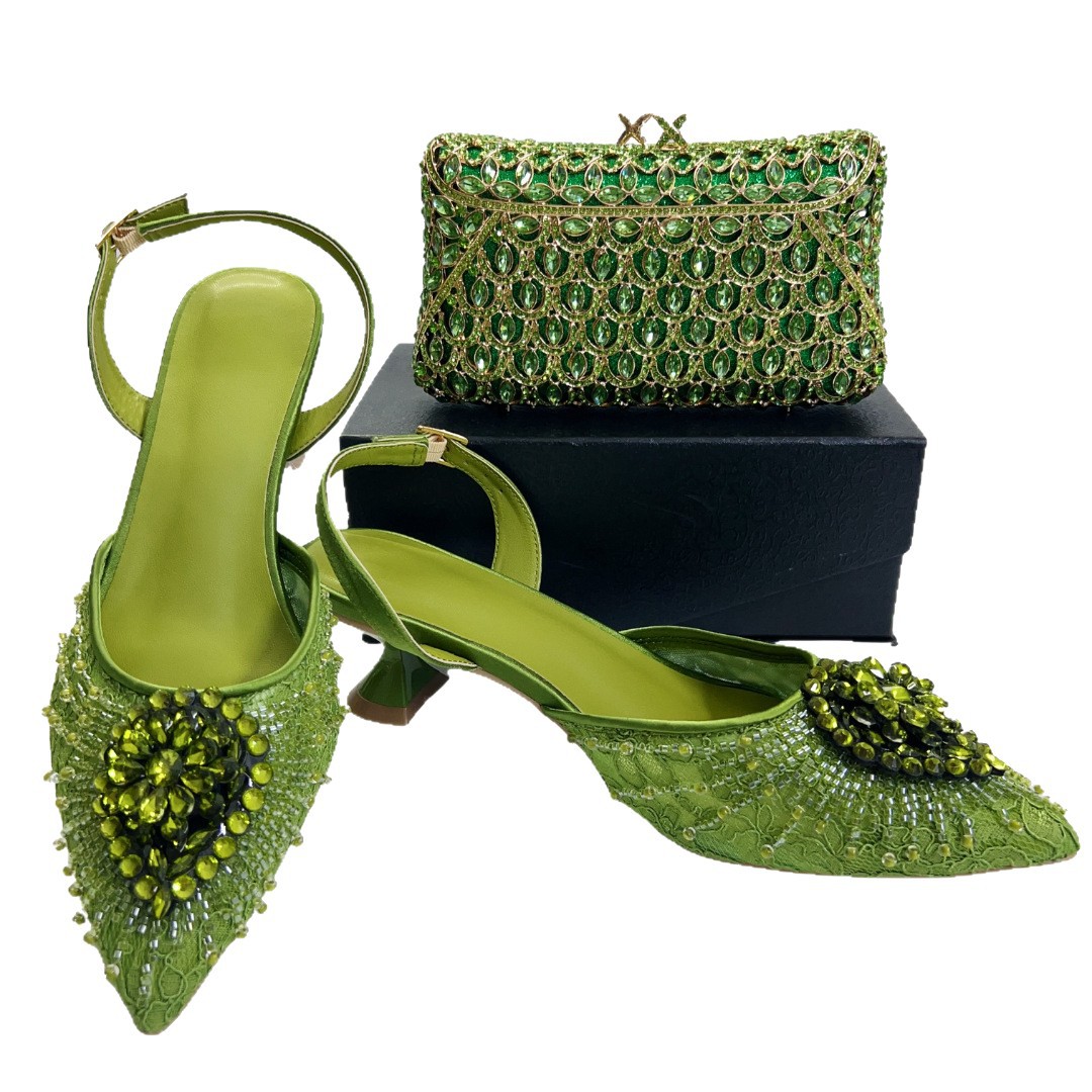 Zapatos de estilo italiano nuevos tacones altos zapatos de seda de encaje zapatos de banquete de mujer zapatos de punta image 6