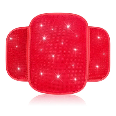 Cover, Hot-Drilled Diamond Armrest Pad | Armrest box - storage-bag-style-red-red-diamond