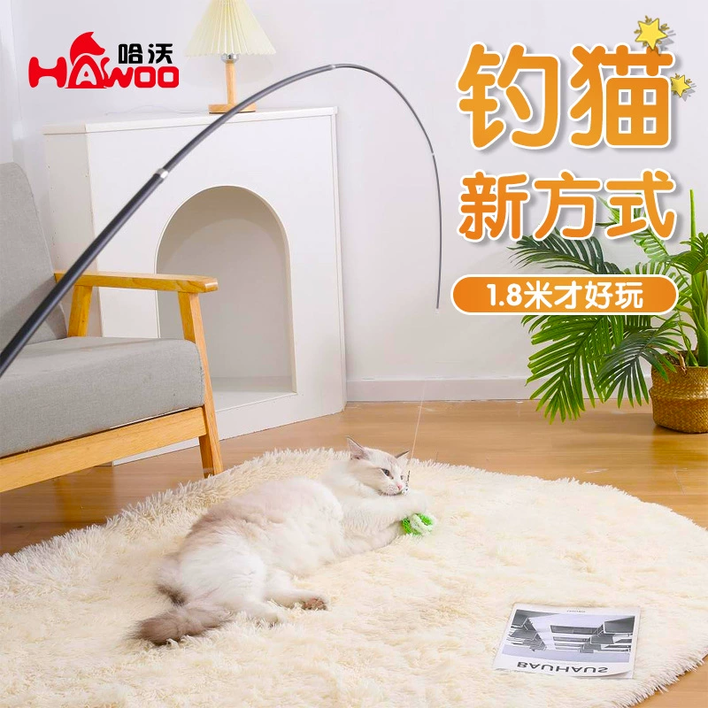 Новая карманная кошка забавная палка для кошек Домашнее животное самоходный Hi 1,8 м четырехсекционная Выдвижная забавная палка для кошек принадлежности для игрушек для кошек