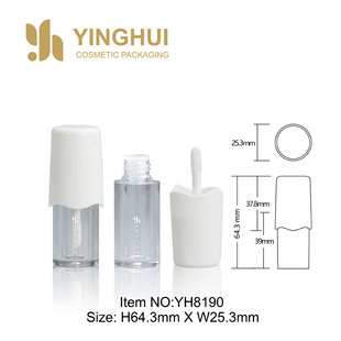 Cute Cover Injection Molded Asymmetrical White Bottle Injection Molded Transparent Standard Brush Head Cosmetic Packaging Material