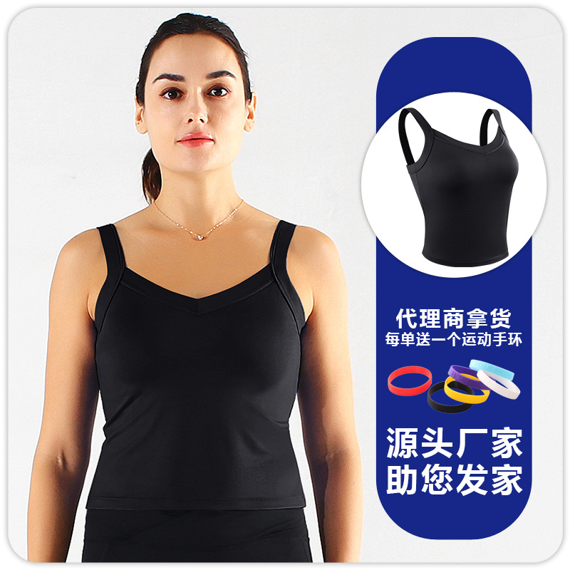 F8196 chaleco de mujer con cojín de pecho correr yoga transpirable rápido seco elástico cabina deportiva ropa interior ropa de ejercicio