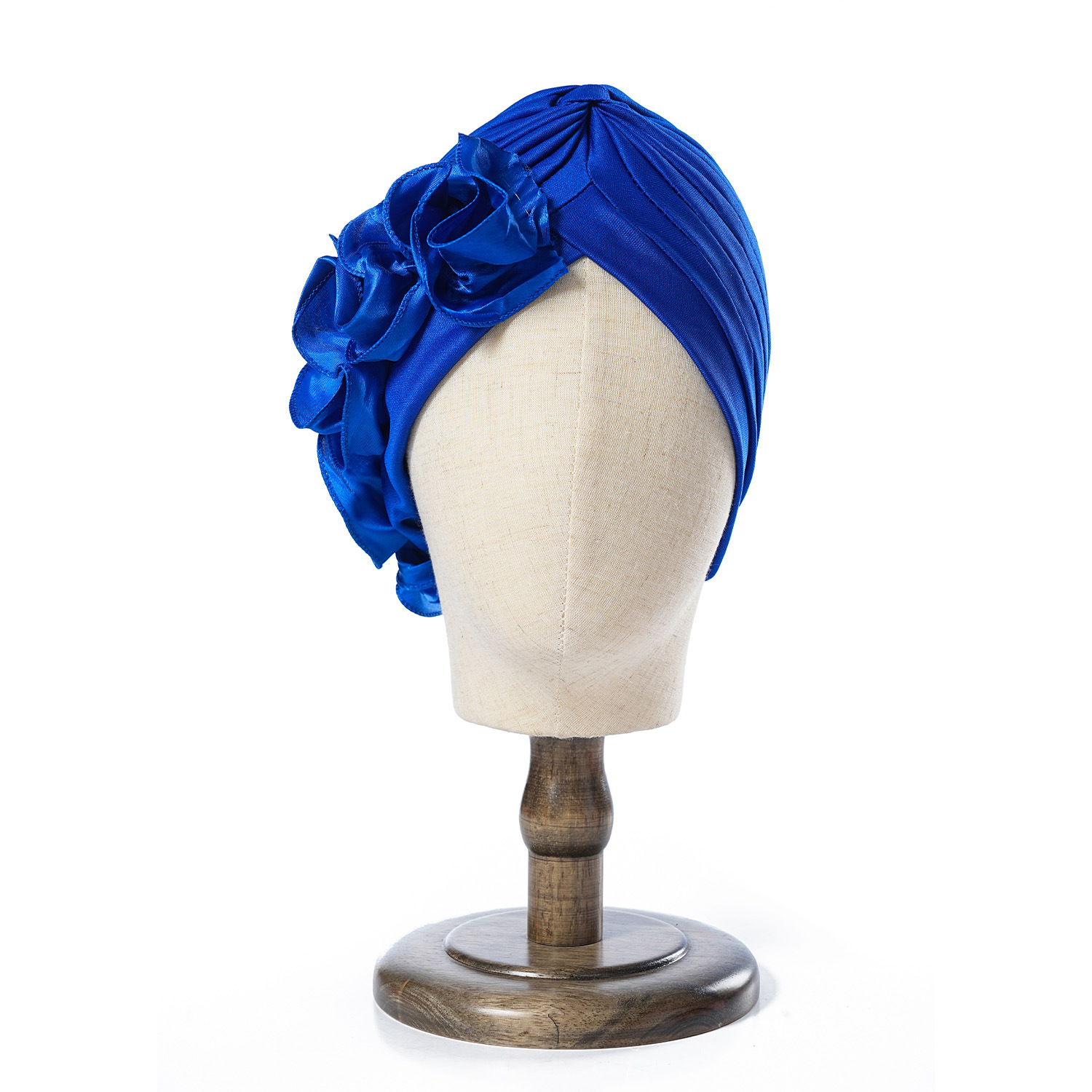 Cappello musulmano Cappello con fascia decorativa a fiori a fila laterale Cappello con fascia elastica plissettata Cappello etnico con fascia antivento_voghion.com