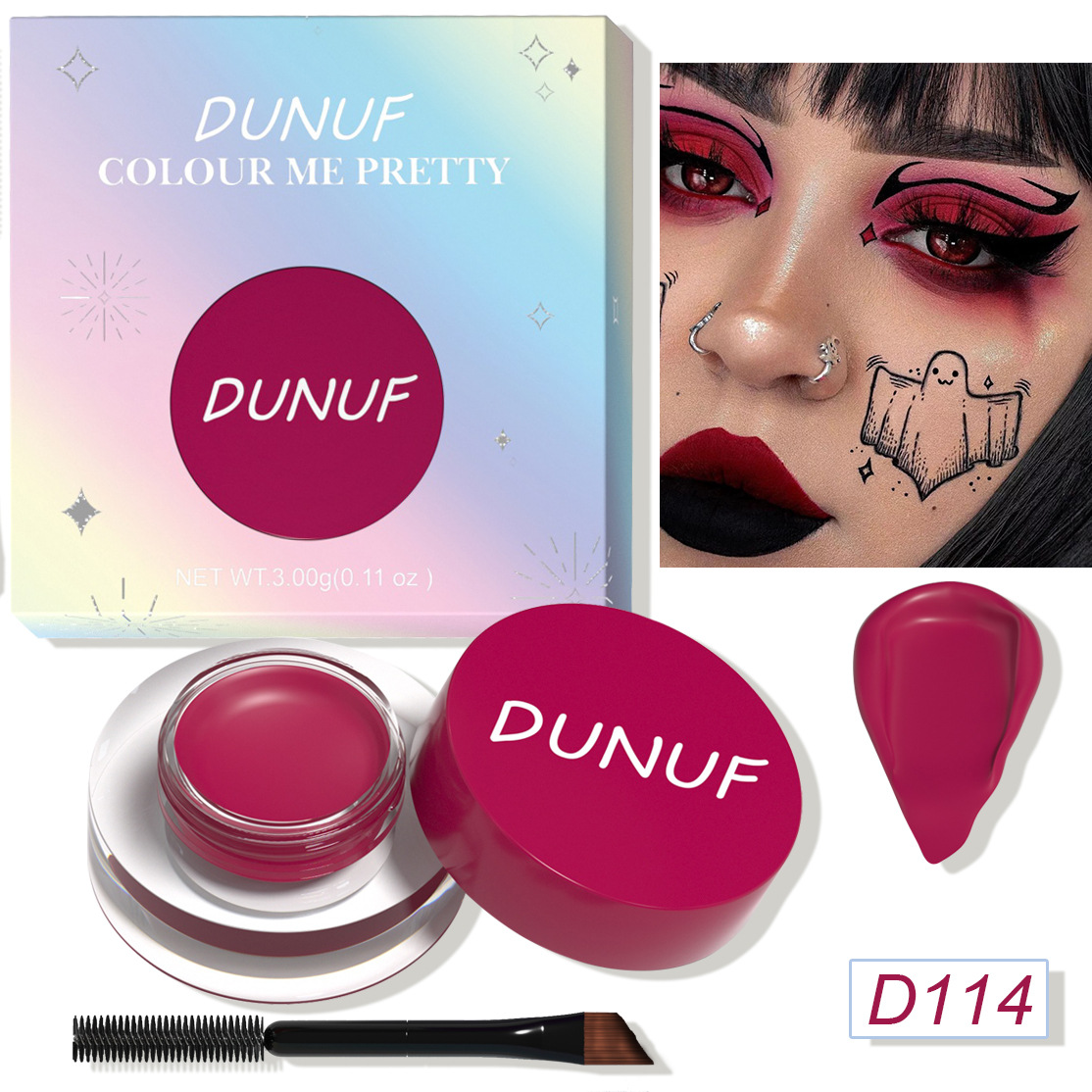 DUNUF 12 Face Color Waterproof Eyeshadow Long-lasting Eyeliner Matte Gloss Eyebrow Dye Universal Note Disclaimer undefined