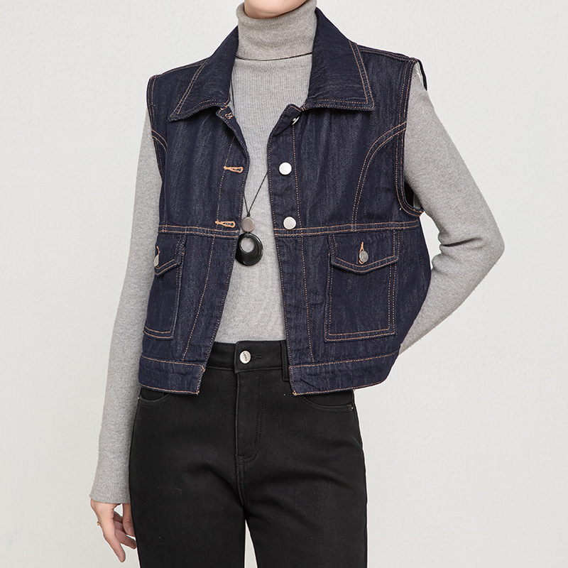 If the Korean-Style Cardigan Is Not Easy to Fade, Denim Vest, 2026 Spring New Style Women's High-Waisted Bell-Bottom Pants Women's 8215