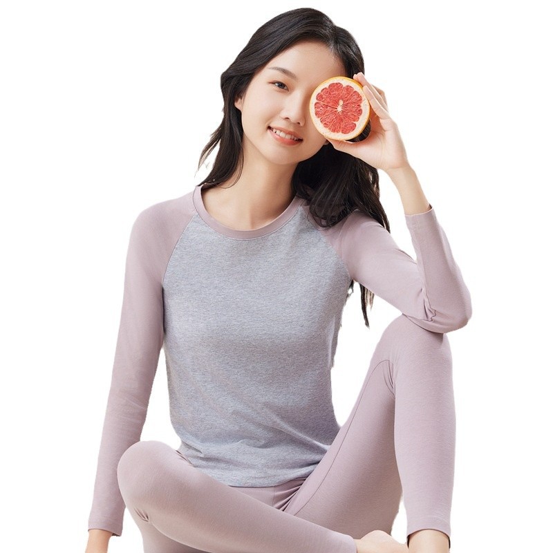 양면 기모 중학교 고등학생 여자 가을 옷 및 바지 세트 십대 열 속옷 소녀 2024