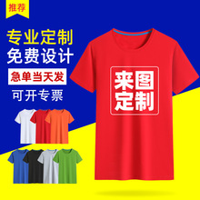 精梳棉圆领广告衫空白短袖T恤定班服企业工装个性文化衫印制批发
