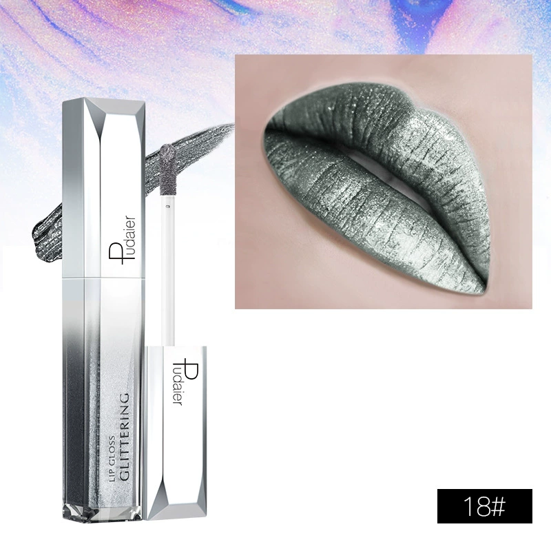 Lip Gloss (Pudaier) Shimmer Pearl Nourishing, 18 Colors, Lip-Volume Enhancing, European Style