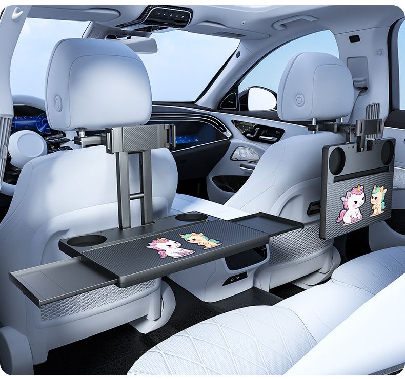 Anti-Slip Car-Mounted Small Table Board, Foldable Rear Seat Table for Car Use, Dining Table, Computer Stand, Table