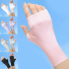 Summer silk thin gloves for manicure, fingerless