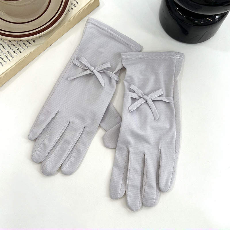 Pantalla táctil guantes de protección solar verano nuevo guantes de hielo anti-UV de cinco dedos para mujeres coreanas comercio exterior japonés al por mayor