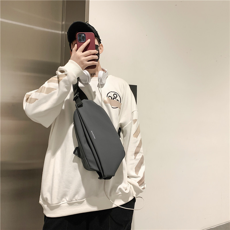 New trendy men's chest bag, fashionable and casual shoulder bag, multi-functional waterproof crossbody bag, suitable for cross-border sales
