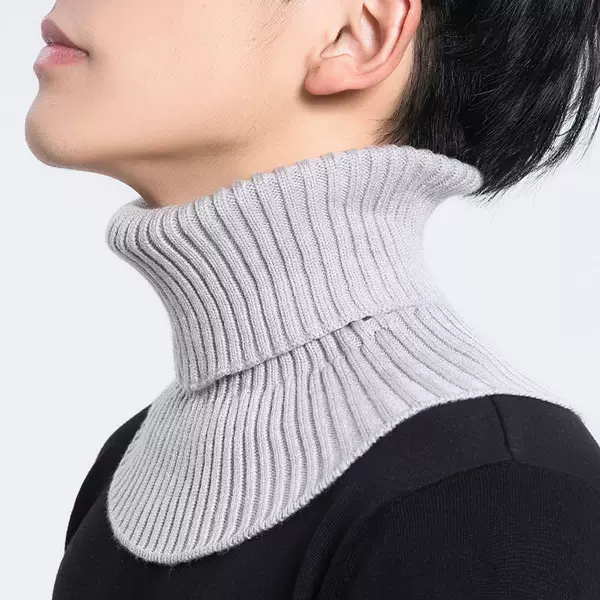 Cross-border autumn and winter new thickened knitted neck warmer for men, solid color, warm neck protector, high collar, versatile, suitable for couples