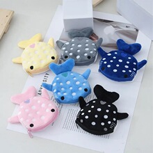 G 71658 Shark Zipper Pouch Keychain Plush Toy ����Ҽ���
