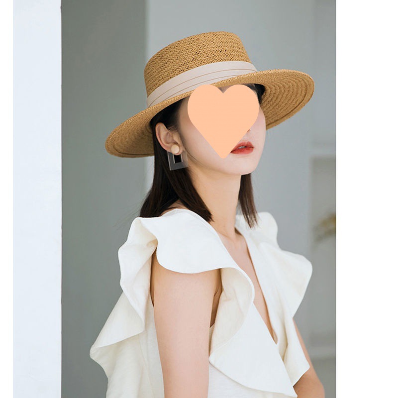 392g Weight Straw Hat Hats Type Women's Retro Solid Color Straw Hat