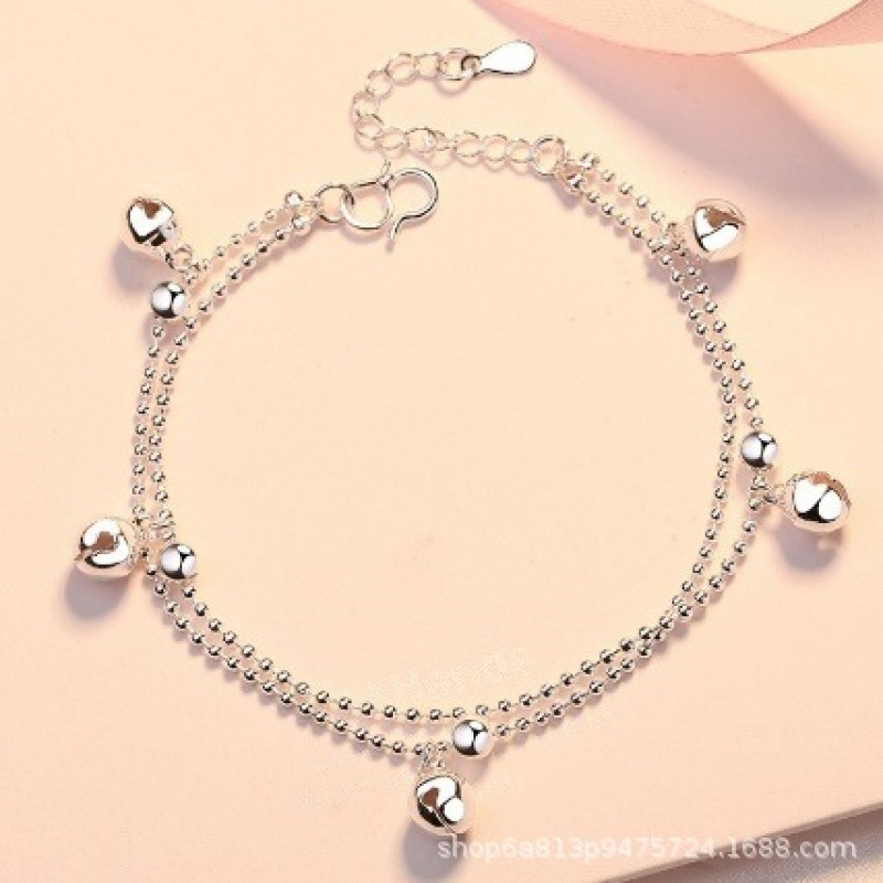 WYF107-5 silver bell double-layer silver bracelet #SZ031