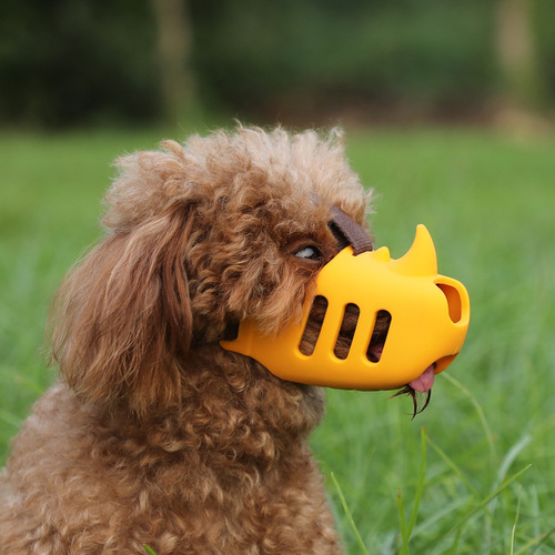 Spot pet dog mouth cover silicone pet mouth cover anti-bite and call anti-stop eating rhino style medium and large dog mouth cover