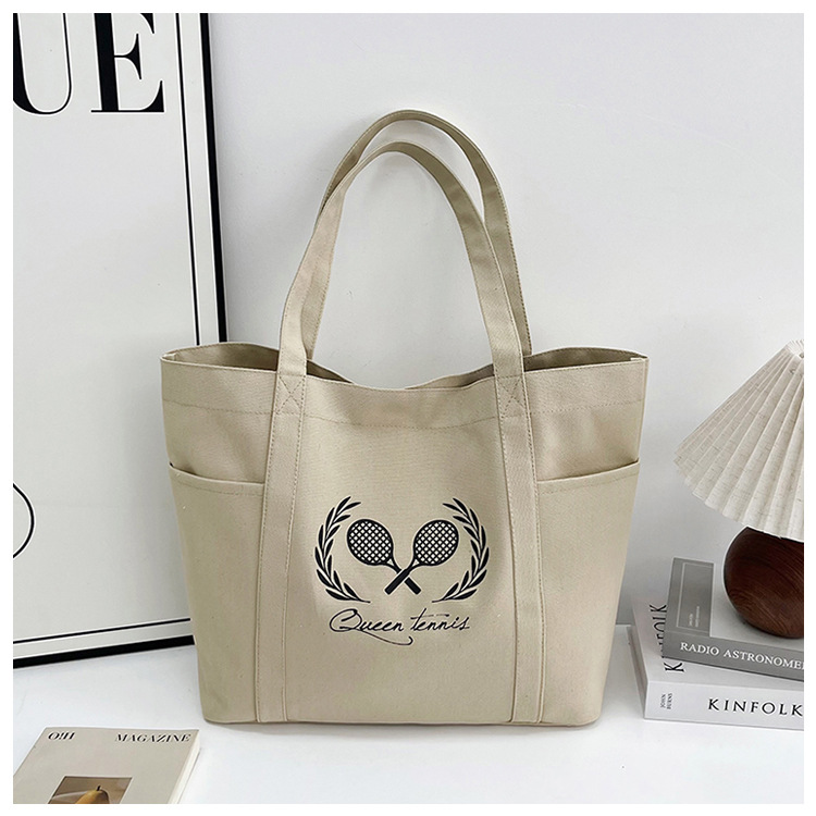 A new best-selling large-capacity casual canvas bag, a Korean-style fashionable and simple canvas bag for commuting to school undefined