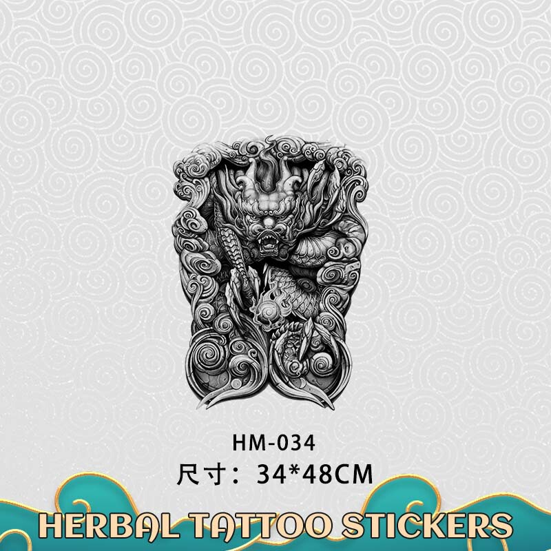 Dragon God Guards Aggressive Society Full Back Herbal Juice Tattoo Sticker That Female Waterproof Long-lasting Not Reflective Advanced Sense Dragon God Guards Aggressive Society Full Back Herbal Juice Tattoo Sticker That Female Waterproof Long-lasting Not Reflective Advanced Sense