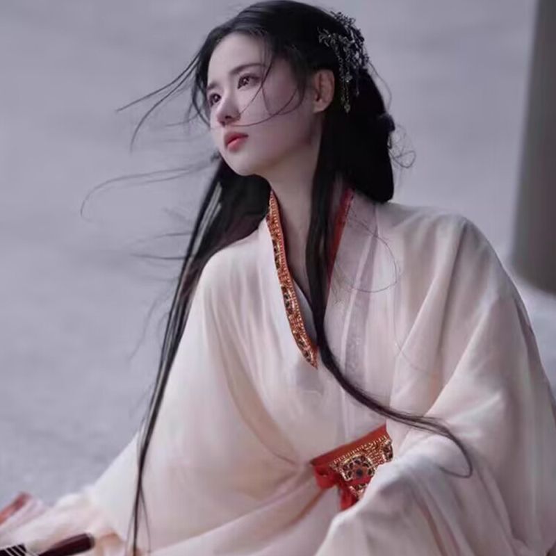 战国袍汉服女成人古装春夏款古风魏晋南北朝直裾套装女款高个子|undefined
