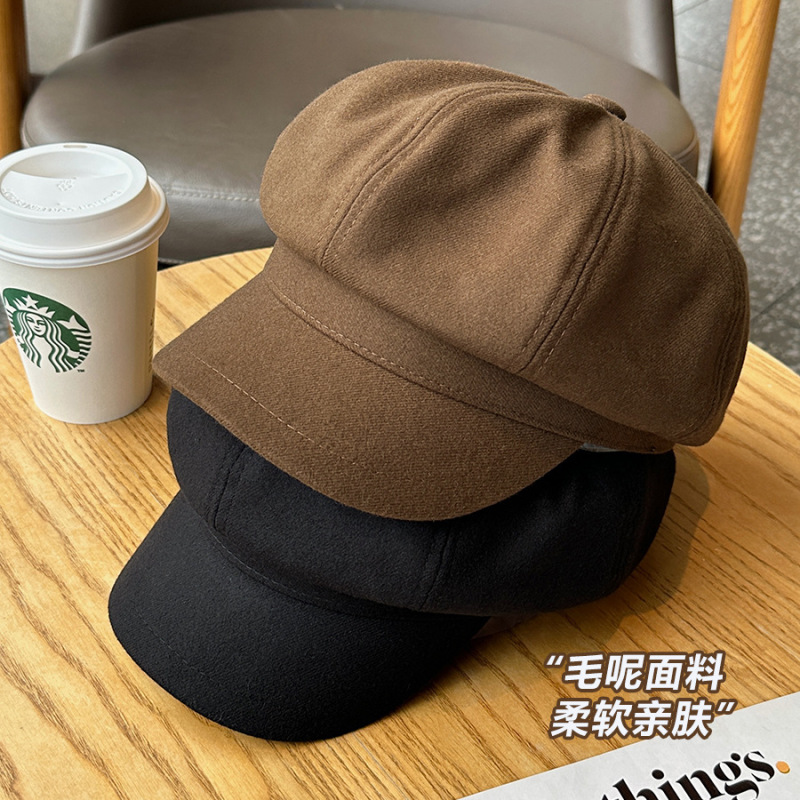 秋冬贝雷八角帽女生韩版百搭显脸小八角帽文艺复古报童帽日系画家|undefined