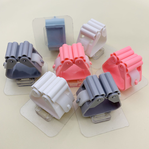 Traceless mop clip without punching holes for hanging broom holder Hook card holder traceless bathroom wall-mounted storage rack