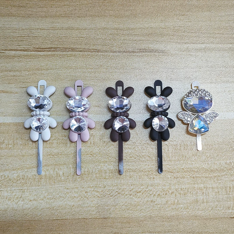 Оптовая продажа милые овальные головы кролика со стразами кролика с пряжкой хрустальный ангел DIY аксессуары