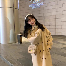2025奶咖色毛呢中长款气质韩系冬季小众加厚大衣呢子外套女小个子
