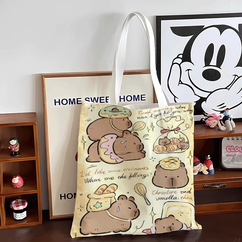2024 Large Capacity Kappi Bala Bag Canvas File Bag Female Student Cram Class Work Commuter Handbag