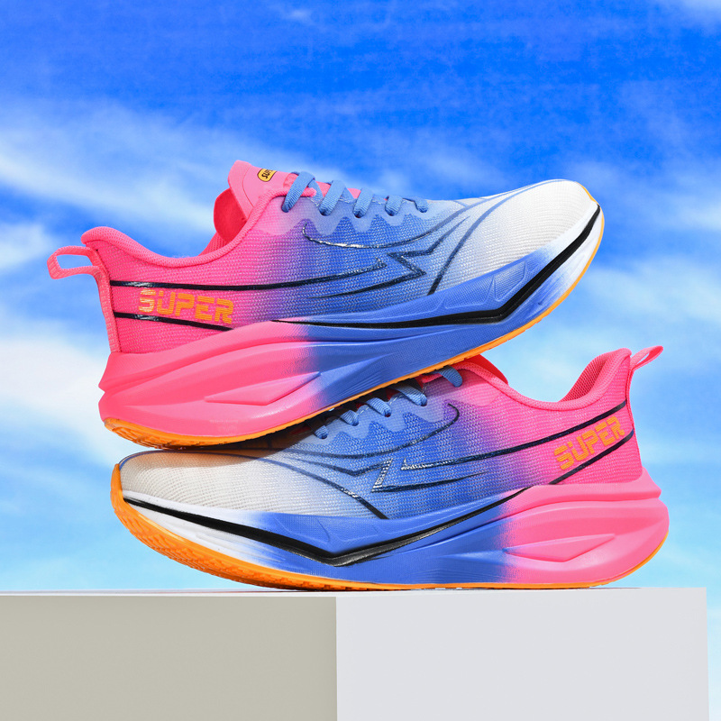 National Trendy Adolescente Realmente Explosión Suela blanda Calzado deportivo de aumento de altura Calzado para correr con tabla de carbono de rebote y amortiguador ultraligero de todo fósforo para hombre