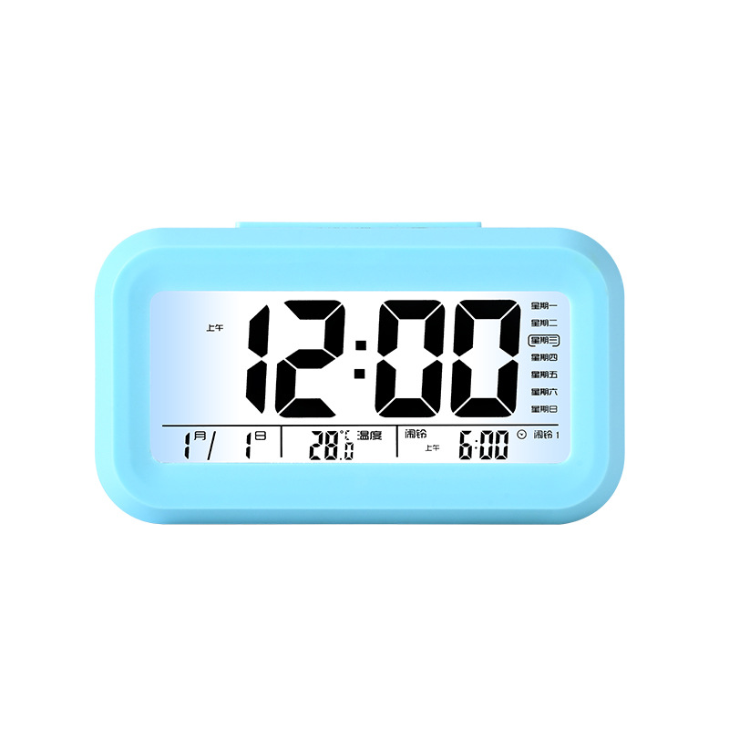 Luz de pantalla grande tiempo de voz inteligente reloj electrónico para niños multifunción temperatura estudiante LED despertador electrónico