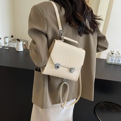 復古百搭雙肩包包女士小眾設計2024新款時尚高級質感大學生小背包