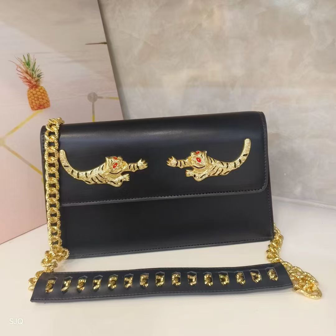 Luxury Banquet Chain Bag For Women - Elegant Nappa Leather Shoulder & Crossbody Bag, Retro Small Square Bag - Thumbnail 2