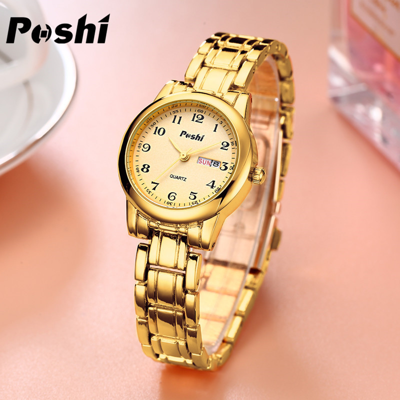 Poshi nuevo calendario impermeable reloj de mujer estudiante coreano moda reloj de cuarzo