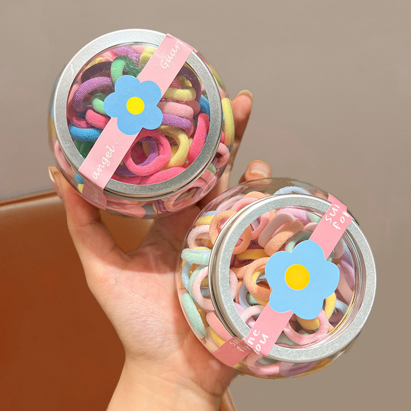 儿童头绳高弹力耐用发圈宝宝扎发皮筋小女孩罐装发绳发圈女童发饰|undefined